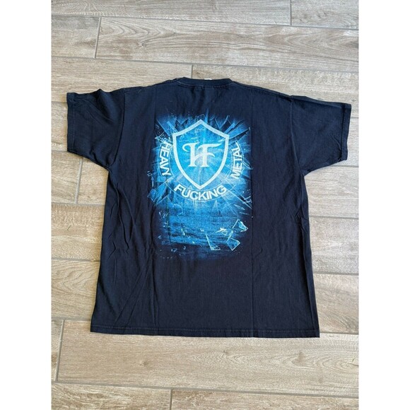 Hammer Fall Heavy Metal Shirt Adult Size XL Blue HFM Short Sleeve EUC - Picture 3 of 6